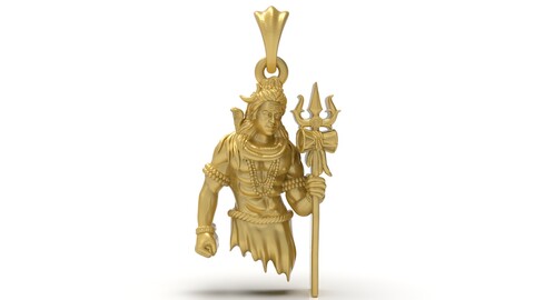 Shiva Pendant 3Dprint file-1