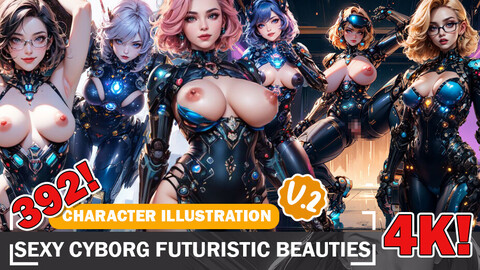 392 Sexy Cyborg Futuristic Beauties Character References and Design Inspiration Art V2 4K