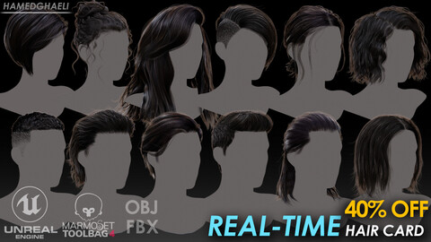 12 High Quality Real Time Hair Cards (Male & Female) 40% OFF Only For Summer