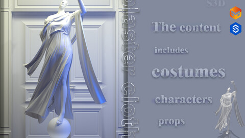 Costume for Sculpture_Female Sculpture__Marvelous designer(Clo3d) project