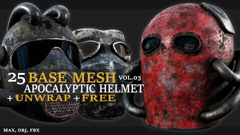 25 APOCALYPTIC Helmet Base Mesh Collection - VOL 03