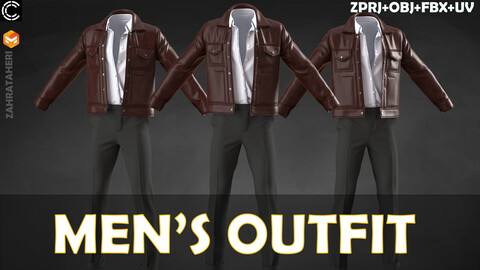 MEN'S OUTFIT (Clo3D Project + OBJ +FBX)