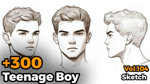 +300 Teenage Boy Sketch Reference(4k)