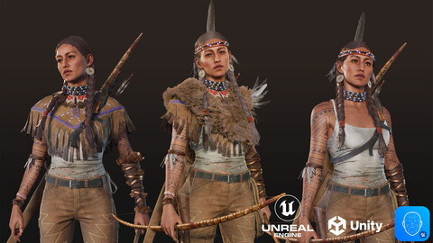 Adventure Character Kiona (from Pack 2) - Game-Ready 3D character for Unreal, Unity