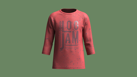 T-Shirt Three Quarter Sleeve-Log Jam