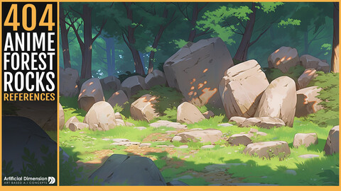 404 Anime Forest with Rocks