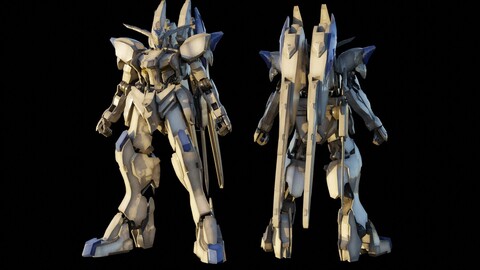 GUNDAM BAEL 3D MODEL rigged with texture