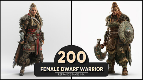 Female Dwarf Warrior 4K Reference/Concept Images