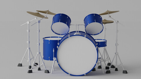 Cartoon Drum Kit 3D model