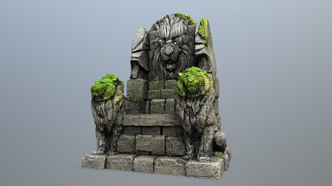 Lion Stone Throne