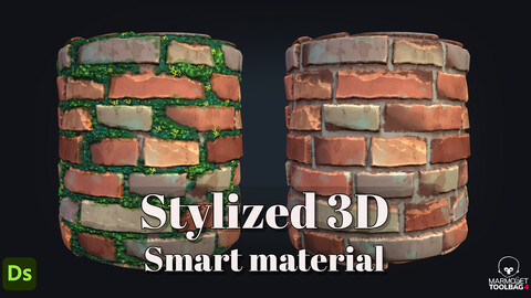 Stylized Brick wall material- Substance 3D designer