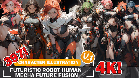 397 Futuristic Robot Human Mecha Fusion Cyberpunk Outfits Styles Intricate Designs and Reference Art V1 4K