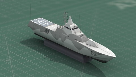 HSwMS Karlstad Visby Class Corvette 3D Print Model 3D print model