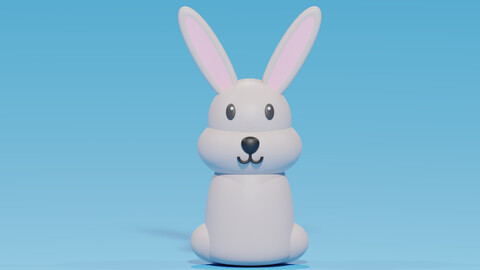 Cartoon Cute Bunny Rabbit 3D model