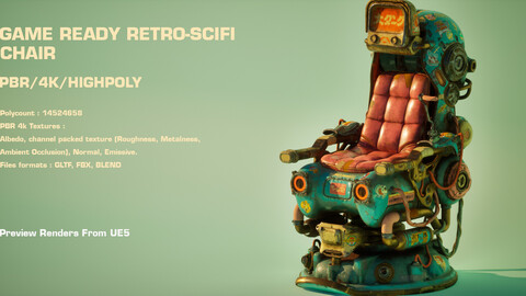 PBR Dieselpunk Retro Scifi Chair