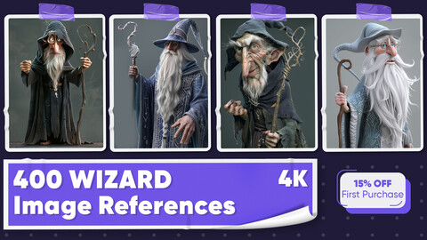 400 Wizard Man Image References - Vol 01