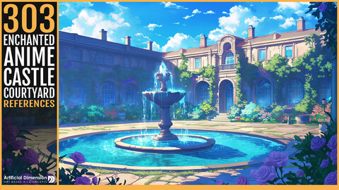 303 Enchanted Anime Castle Courtyard