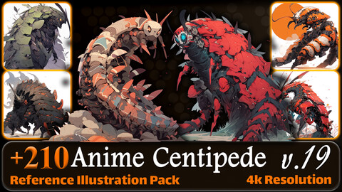 210 Anime Centipede (Full Body) Reference Pack | 4K | v.19