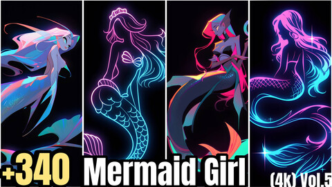 +340 Mermaid girl Concept (4k)