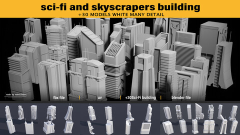 sci-fi and skyscrapers building