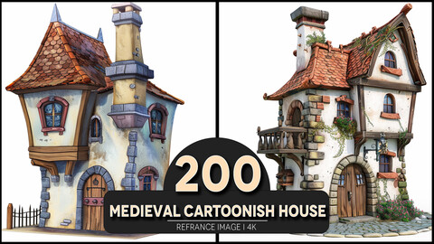 Medieval Cartoonish House 4K Reference/Concept Images