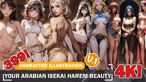 399 Anime Arabian Isekai Harem Beauties Diverse Outfits Intricate Designs and Reference Art V1 4K