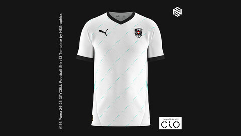 Puma 24-25 DRYCELL Football Shirt 13 Template for CLO 3D & Marvelous Designer