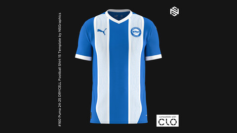 Puma 24-25 DRYCELL Football Shirt 15 Template for CLO 3D & Marvelous Designer