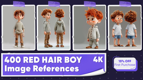 400 Red Hair Boy Image References - Vol 01