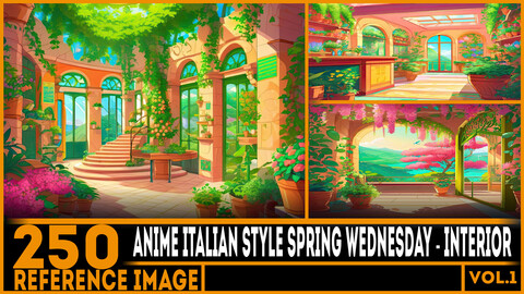 250 ART - Anime Italian Style Spring Wednesday - Interior Reference 6K Package vol.1