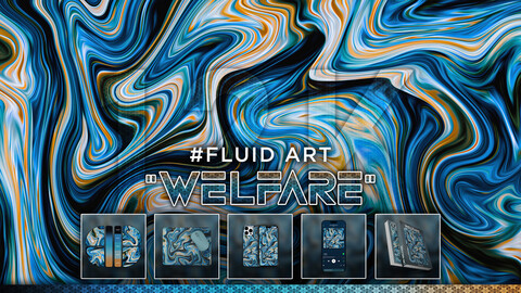 FLUID ART: "Welfare" 12K Abstract Fluid Background