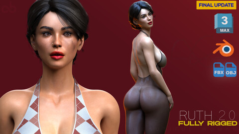 Realistic Female Character Fully Rigged 3d Model - Ruth