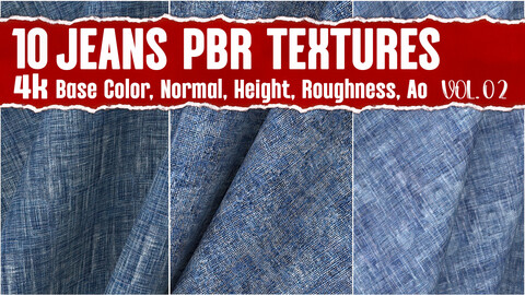 Jeans VOL.02|4K Seamless PNG PBR Texture