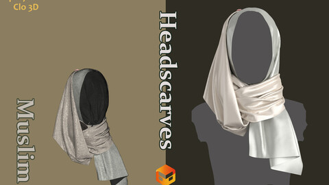 Muslim Headscarves_Marvelous designer(Clo3d) project