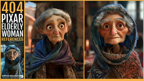 404 Pixar style Elderly Woman