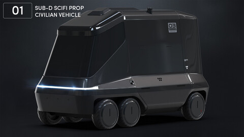 Low Poly SUBD Scifi Civilian Vehicle Prop