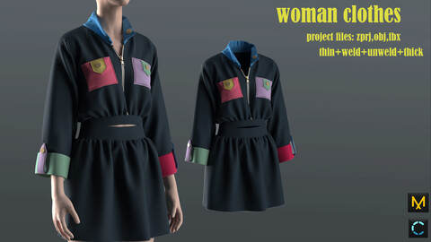 Woman clothes(ZPRJ+OBJ+FBX)