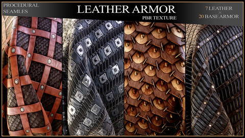 +100 Leather Armor Materials (20 Armor Pattern × 7 Leather Texture)