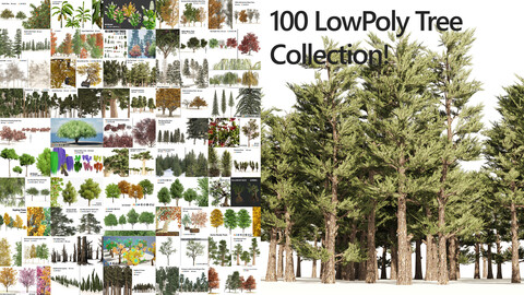 100 Lowpoly Tree Varieties