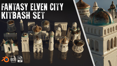 Fantasy Elven City KitBash Set