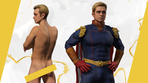 Poses Homelander 3D Character Model - Superhero from The Boys Low-poly 3D model