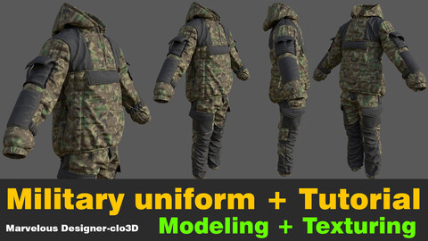 Military uniform + tutorial + Zprj + spp + obj + fbx