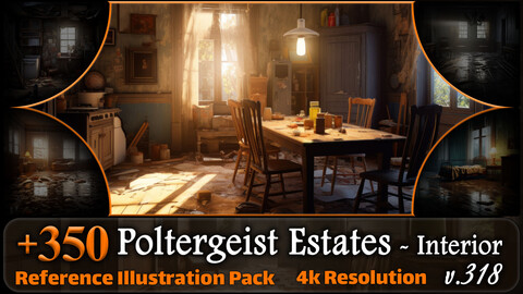 350 Poltergeist Estates Environment - Interior Concept Reference Pack | 4K | v.318