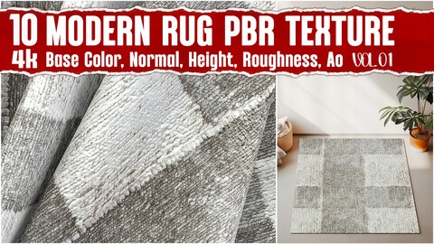 Modern Rug VOL.01 | 4K Seamless PNG PBR Textures