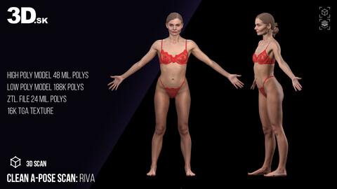 Clean A Pose 3D Scan | Riva Underwear