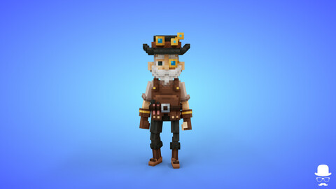 Voxel Inventor Character - 3D Lowpoly Game Asset