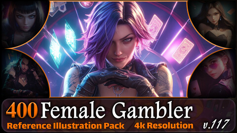 400 Female Gambler Reference Pack | 4K | v.117