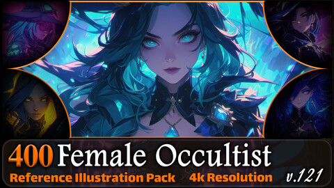 400 Female Occultist Reference Pack | 4K | v.121