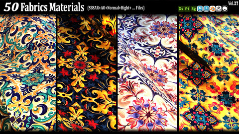 50 Fabric Materials (SBSAR+AO+NRM+Hight+...) Vol21