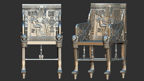 Tutankhamun Golden Throne Chair 3d printable model